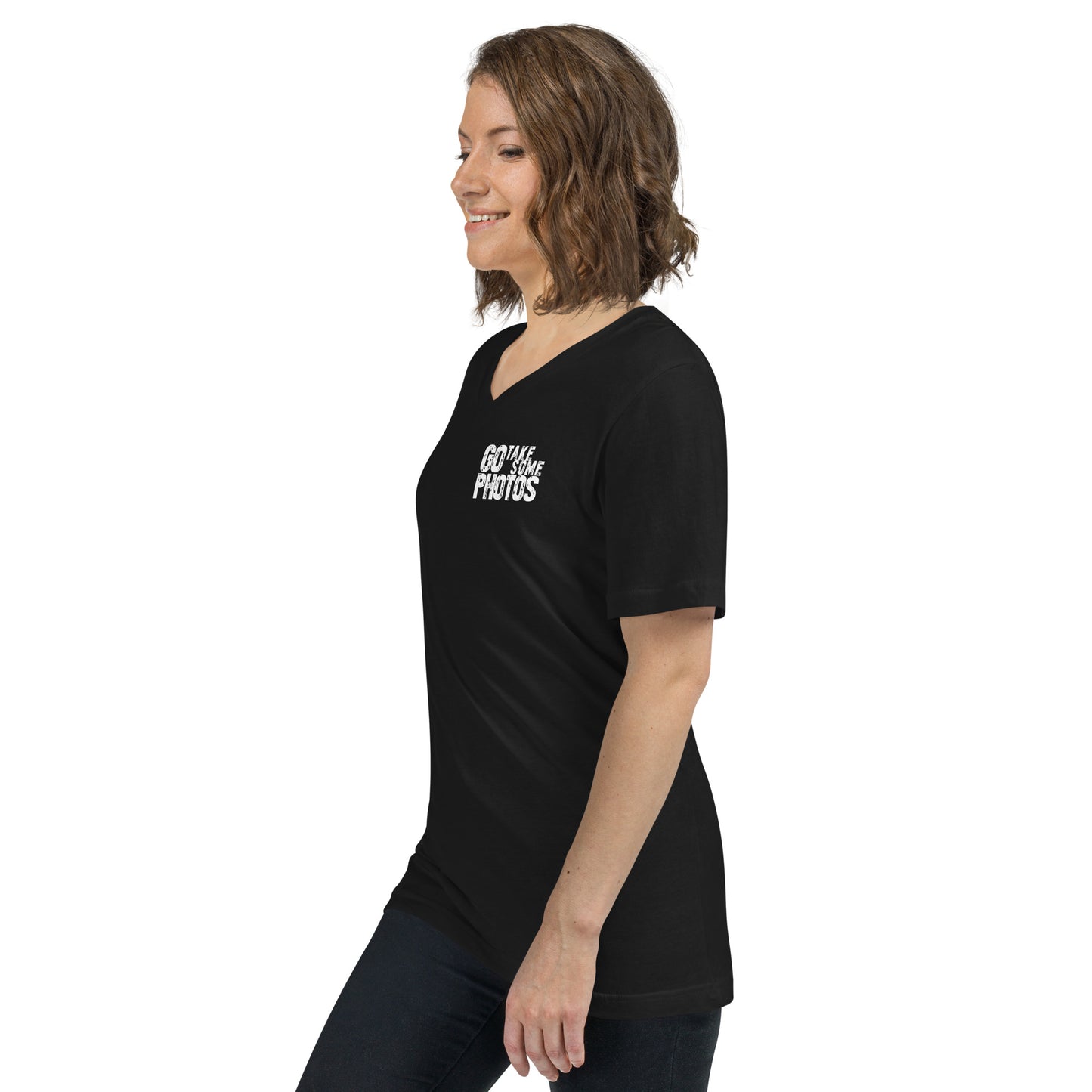 Go Take Some Photos (Text Only) - Black V-Neck
