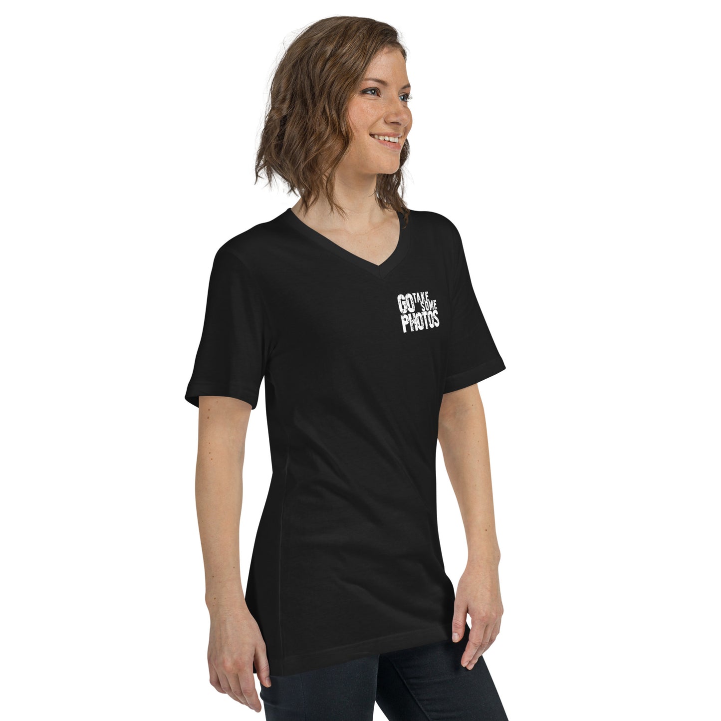 Go Take Some Photos (Text Only) - Black V-Neck