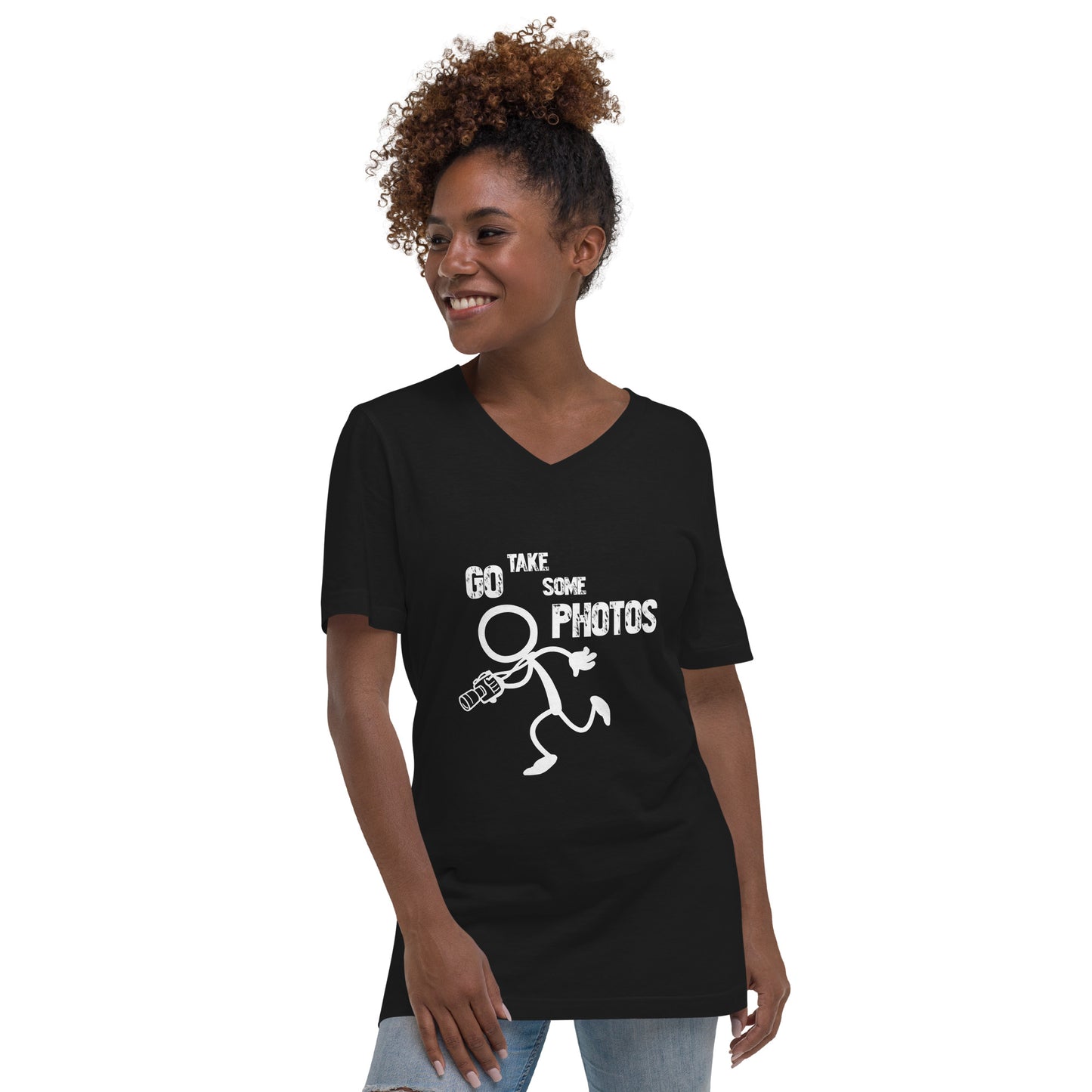 Go Take Some Photos - Black V-Neck T-Shirt
