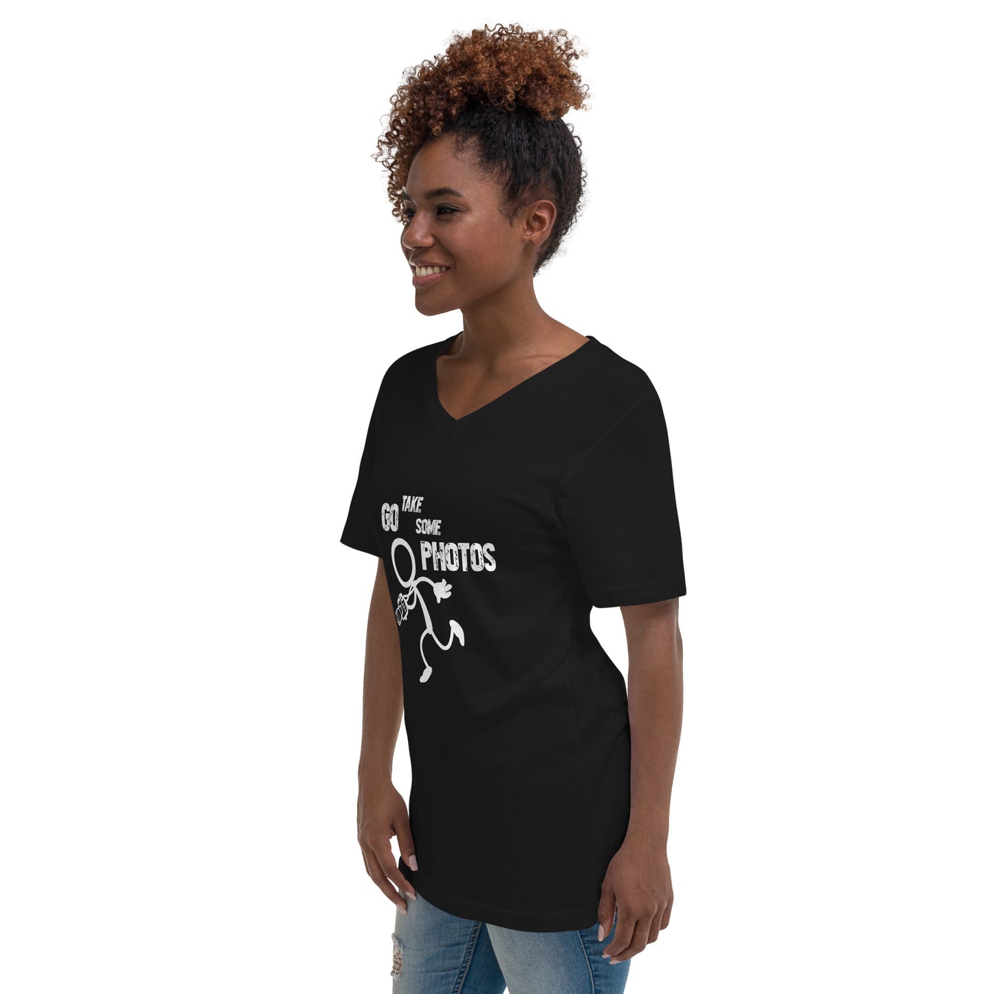 Go Take Some Photos - Black V-Neck T-Shirt
