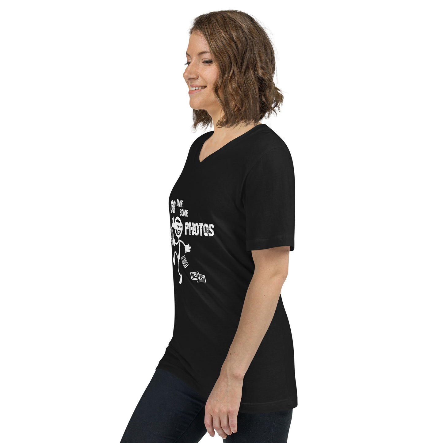 Go "Take" Some Photos - Black V-Neck T-Shirt