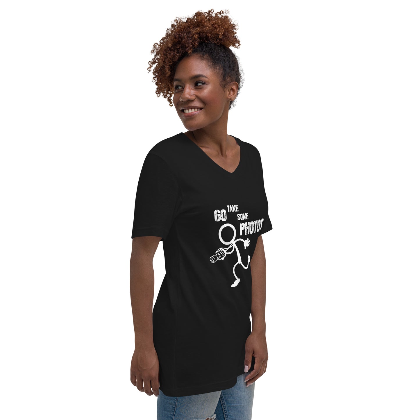 Go Take Some Photos - Black V-Neck T-Shirt