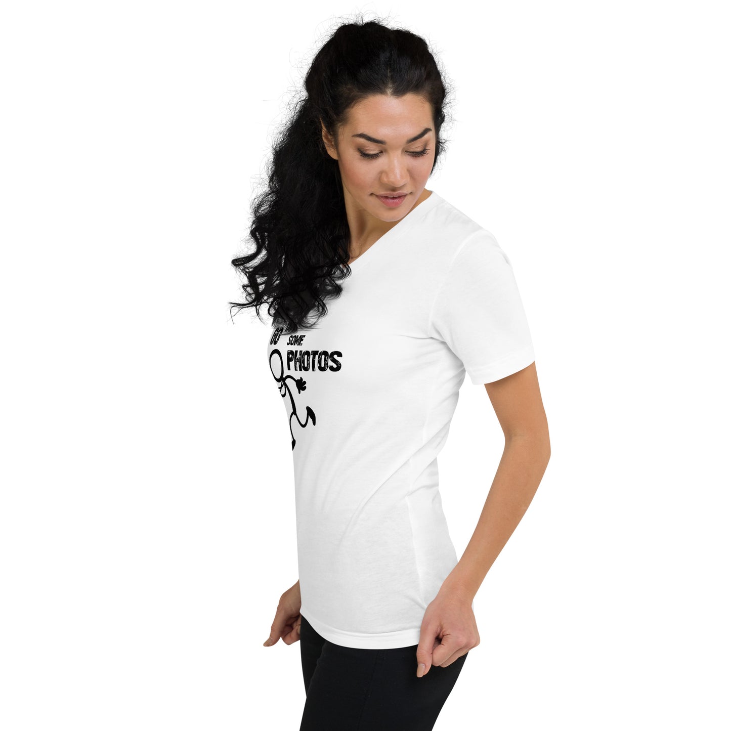 Go Take Some Photos - White V-Neck T-Shirt