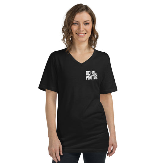 Go Take Some Photos (Text Only) - Black V-Neck