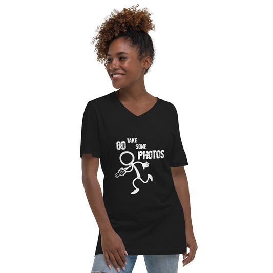 Go Take Some Photos - Black V-Neck T-Shirt
