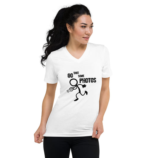 Go Take Some Photos - White V-Neck T-Shirt